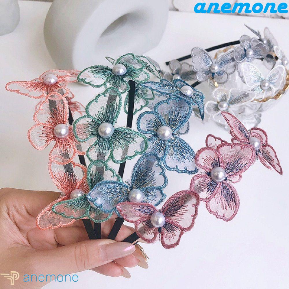 ANEMONE Băng Đô Cài Tóc Thêu Họa Tiết Thời Trang Cho Nữ