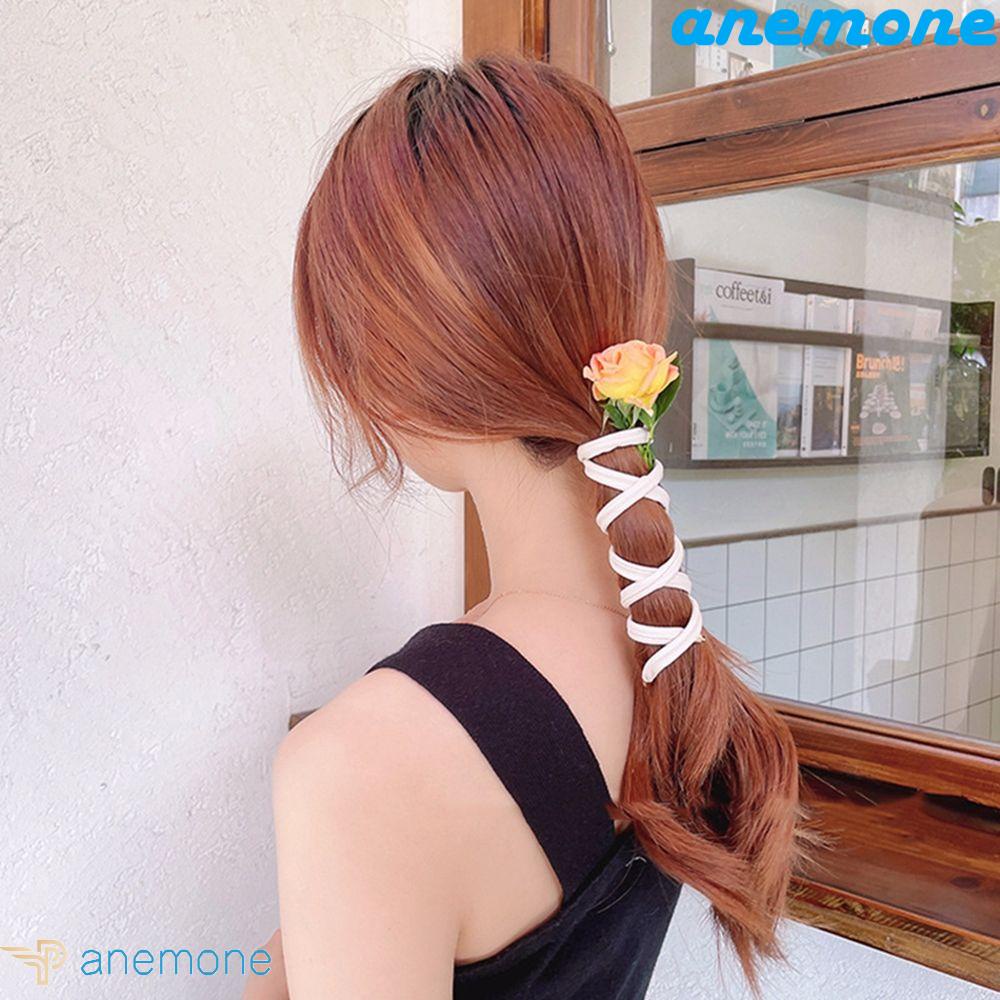 ANEMONE Dây Buộc Tóc Da PU Phong Cách Hàn Quốc Ngọt Ngào Cho Nữ