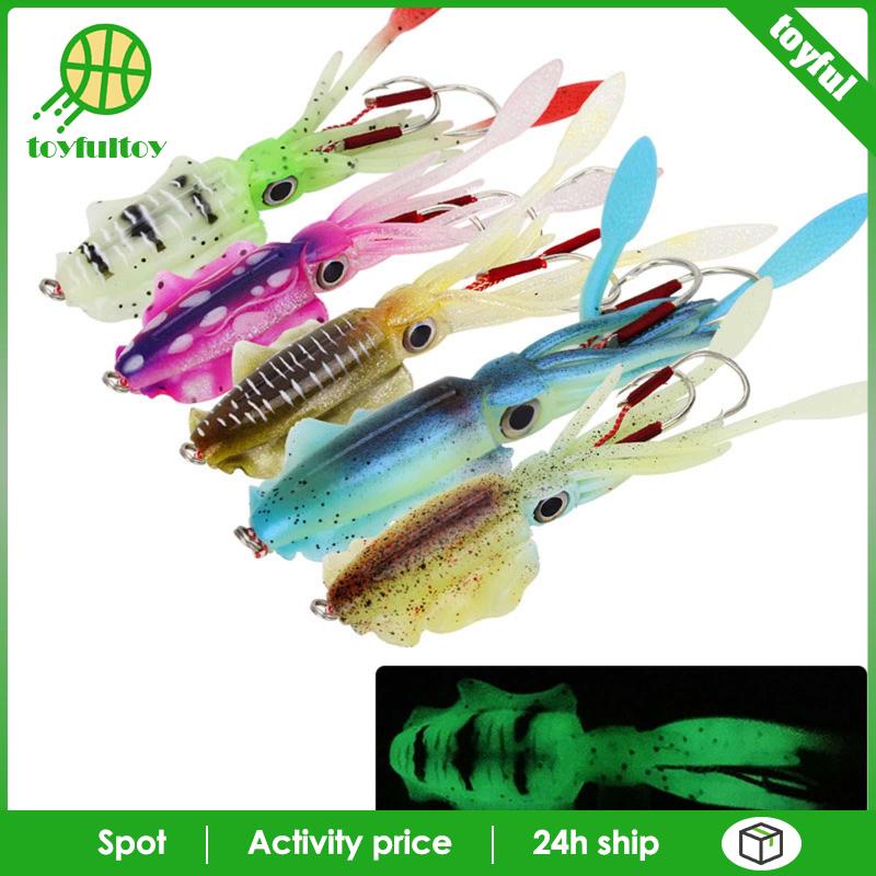 Mồi Câu Cá Hình Bạch Tuộc Mềm Mại Kèm Móc Câu Tiện Dụng