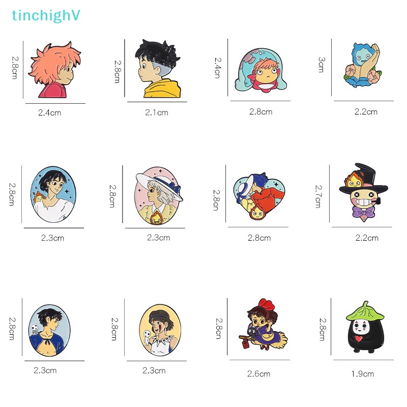 [TinchighV] Ghim Cài Áo Họa Tiết Phim Hoạt Hình Howl Sofia Ponyo Tráng Men Dễ Thương Làm Quà Tặng Cho Bạn Bè [Mới]