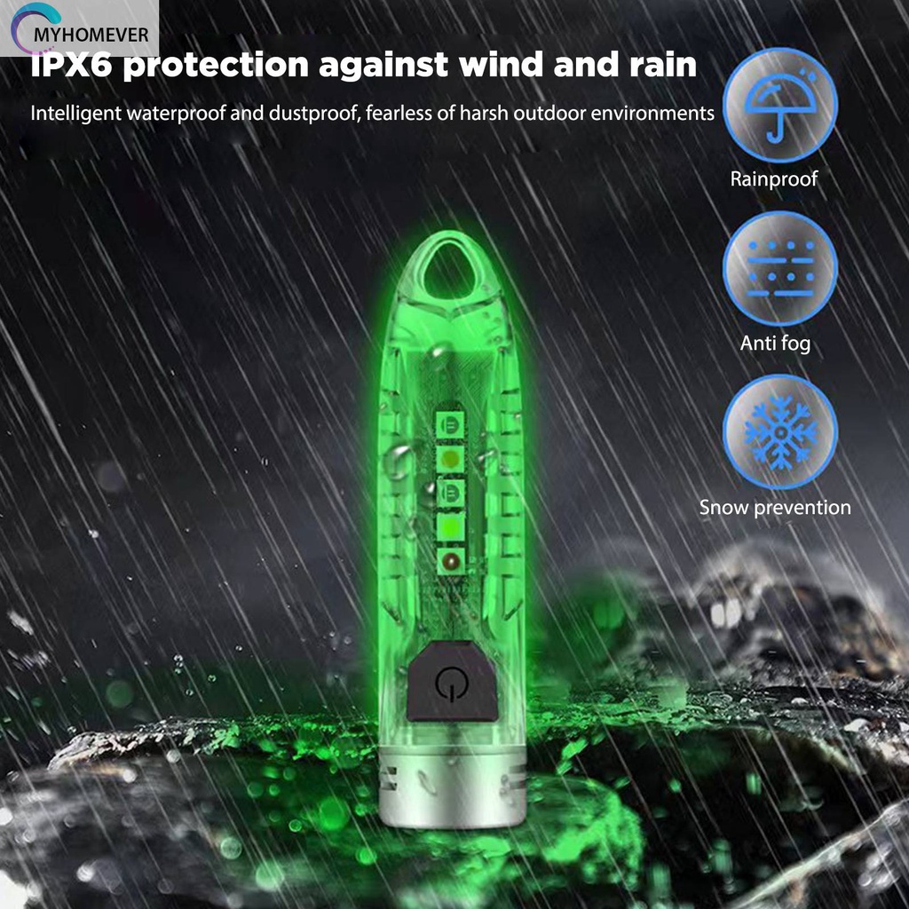 Móc Khóa Đèn Pin Mini USB Loại C Phát Hiện Tia UV