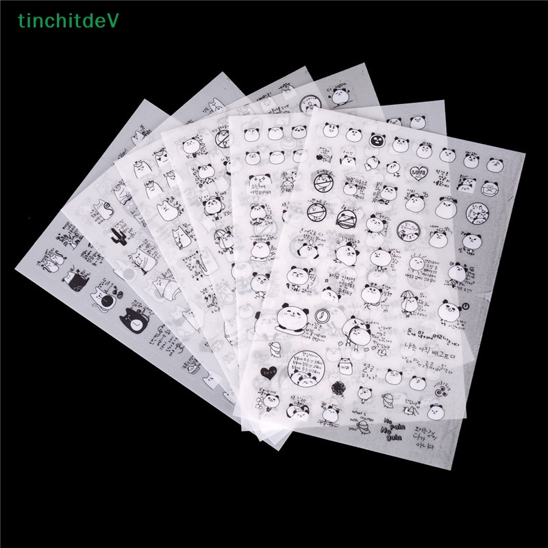 [TinchitdeV] Set 6 Miếng Dán Pvc Hình Gấu Trúc Dễ Thương Trang Trí Sổ Tay Nhật Ký Điện Thoại [Mới]