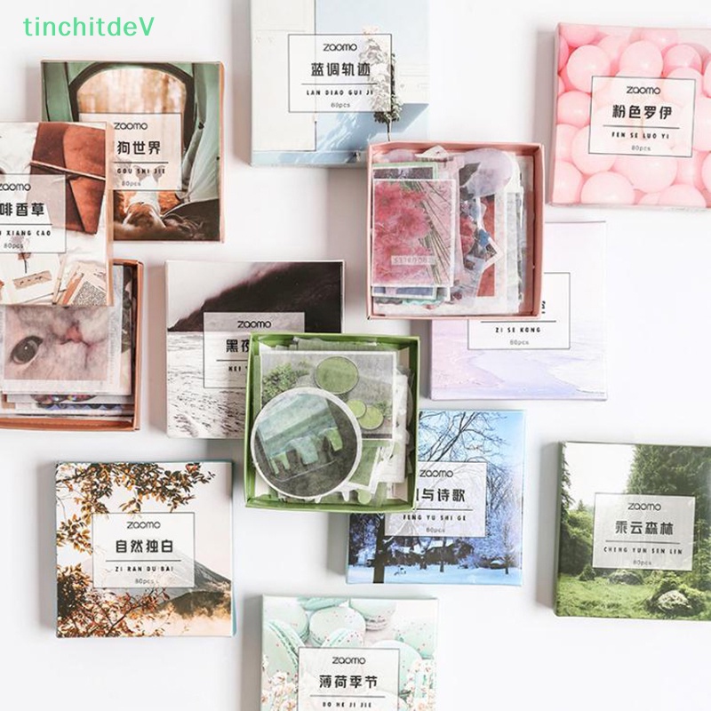 Hộp 80 Miếng Dán Trang Trí Sổ Tay / Nhật Ký DIY