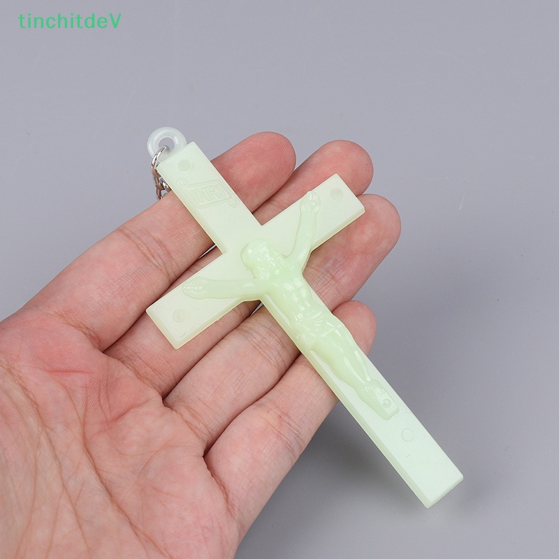 [TinchitdeV] Móc Khóa Trang Trí Túi Xách Hình Thánh Giá Bằng Kim Loại Phát Sáng Dành Cho Nam Nữ [Mới]