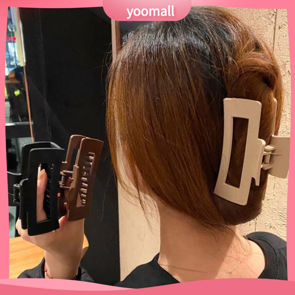 Kẹp Tóc Càng Cua Tạo Kiểu Tóc Chống Rơi Vỡ Màu Trơn Thanh Lịch Cho Nữ