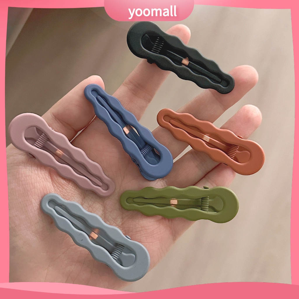 Set 2 Kẹp Tóc Màu Trơn Co Giãn Chống Trượt Trọng Lượng Nhẹ Dành Cho Nữ