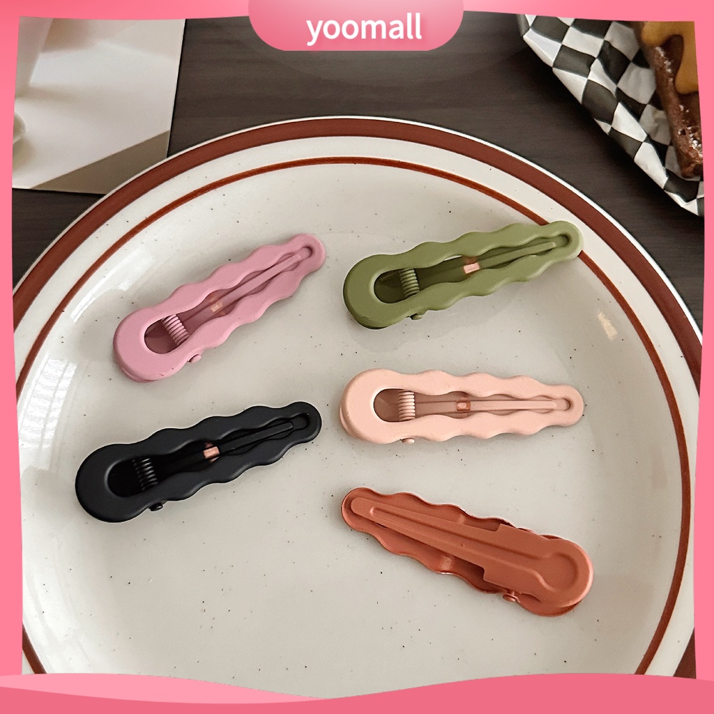 Set 2 Kẹp Tóc Màu Trơn Co Giãn Chống Trượt Trọng Lượng Nhẹ Dành Cho Nữ