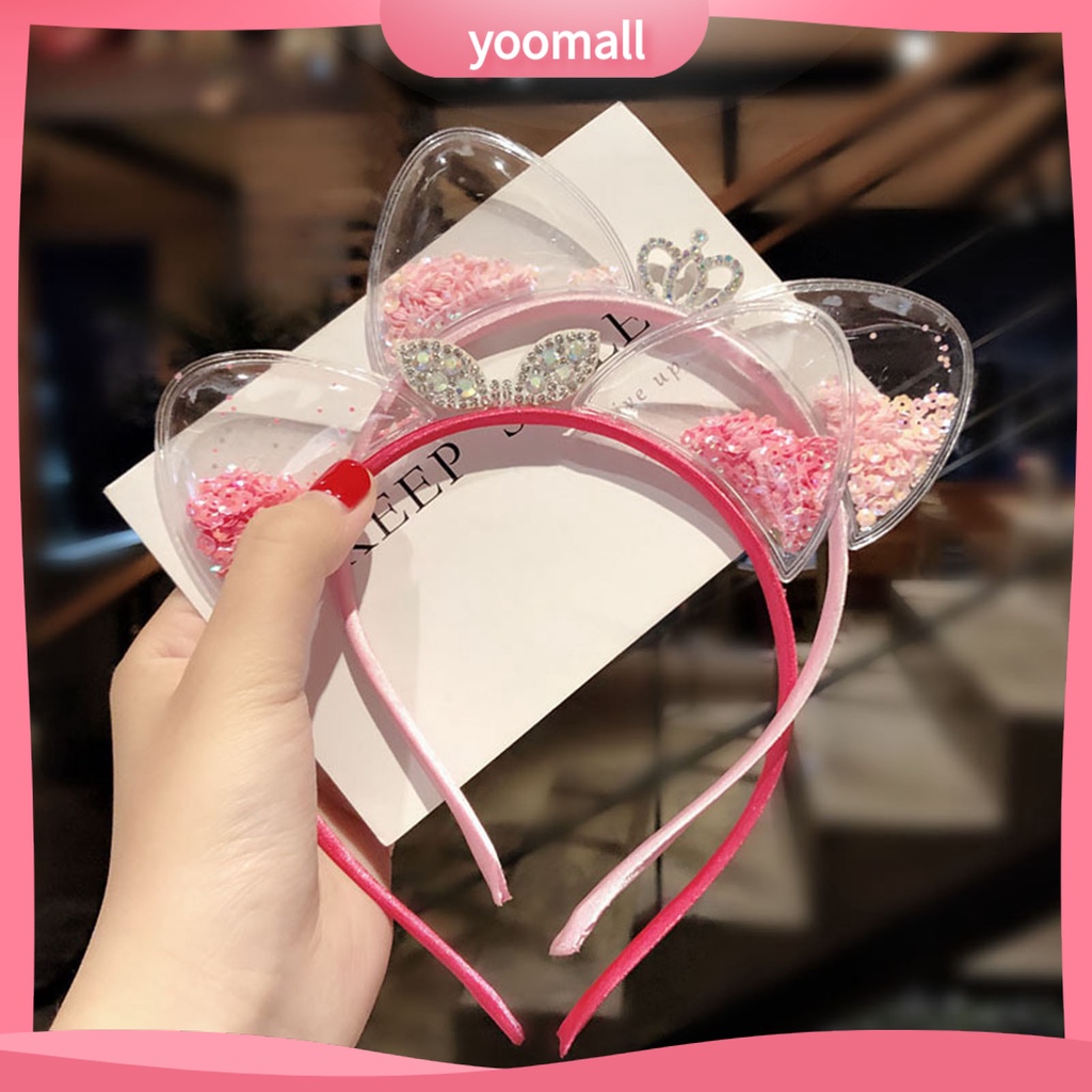 Cài Tóc Hình Tai Mèo Có Vương Miện Và Kim Tuyến Nhiều Màu Sắc Đáng Yêu Dành Cho Bé Gái Mặc Hàng Ngày