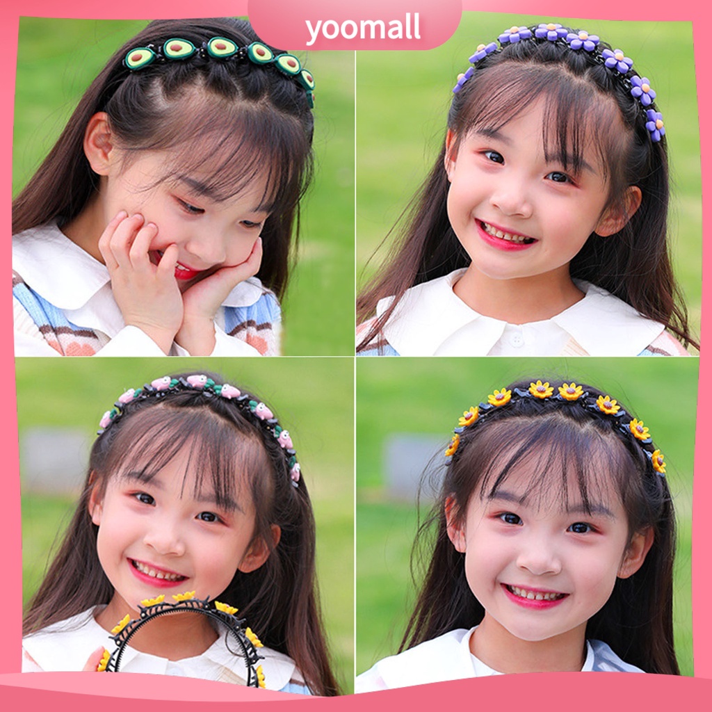 Băng Đô Cài Tóc Đính Hoa Phong Cách Hàn Quốc Xinh Xắn Cho Bé Gái