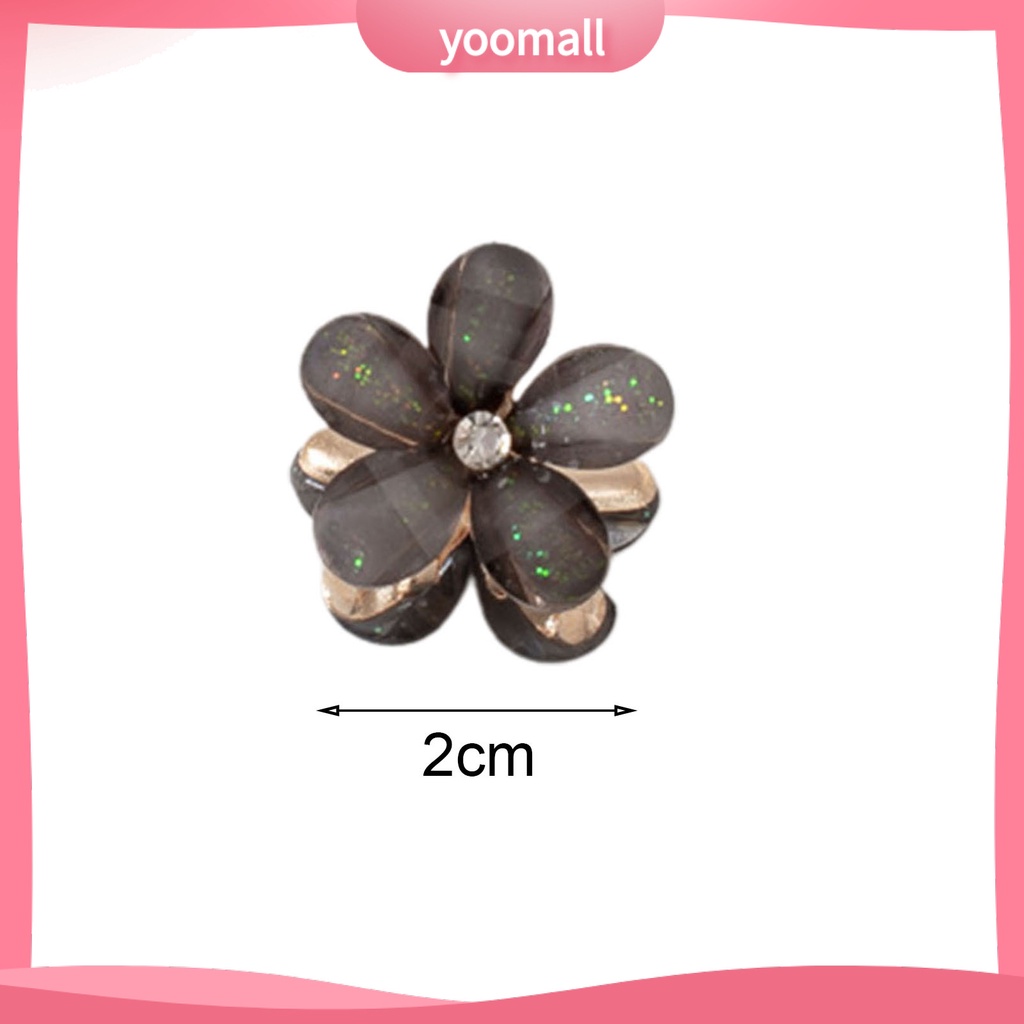 Bộ 2 Kẹp Tóc Kim Loại Hình Hoa Đính Đá Màu Sắc Tươi Sáng