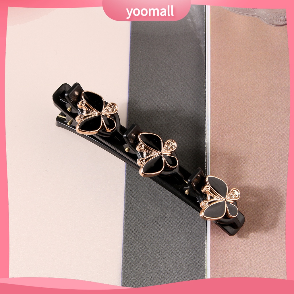 Set 4 Kẹp Tóc Hai Lớp Đính Hoa Và Ngọc Trai Giả Phong Cách Hàn Quốc