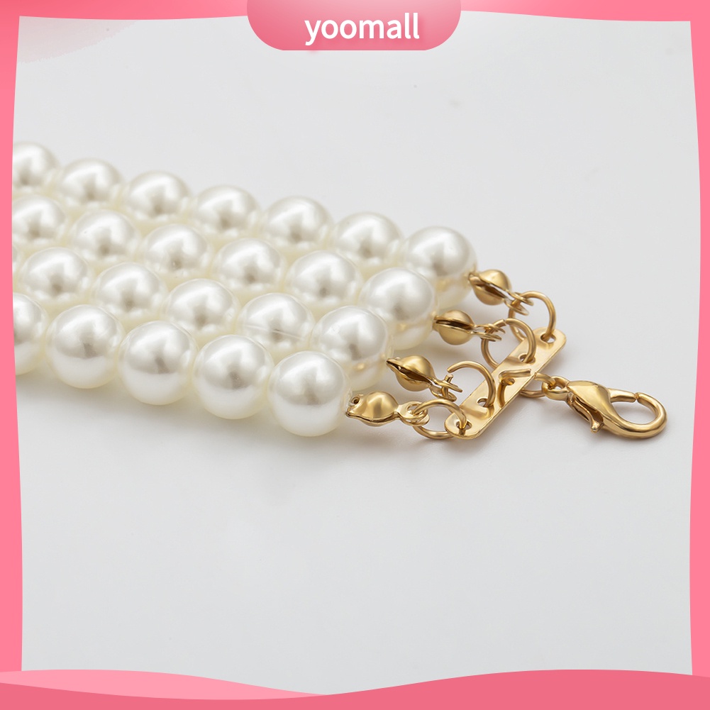 Vòng Cổ Choker Nhiều Lớp Đính Hạt Ngọc Trai Nhân Tạo Thanh Lịch Dành Cho Nữ