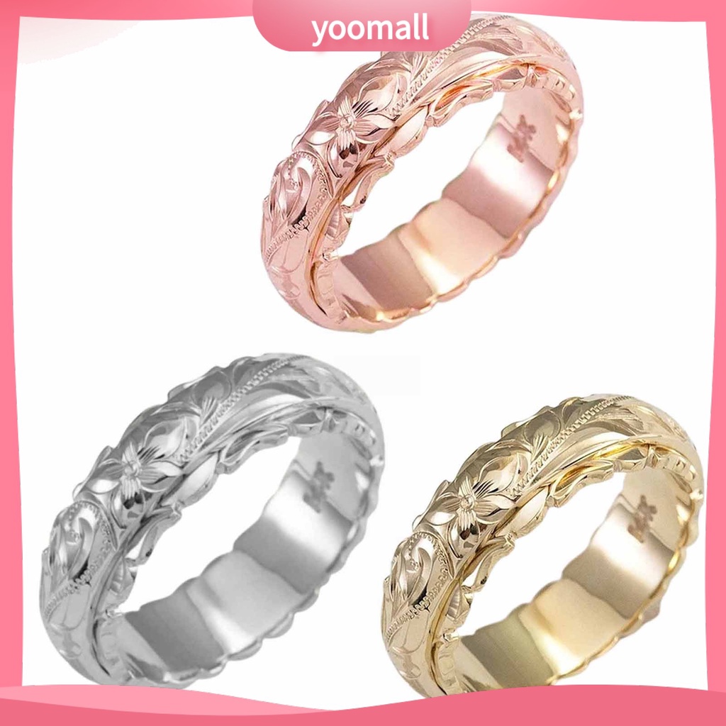 Nhẫn Đính Hôn Bằng Hợp Kim Khắc Hình Hoa Hồng Phong Cách Vintage Dành Cho Nữ