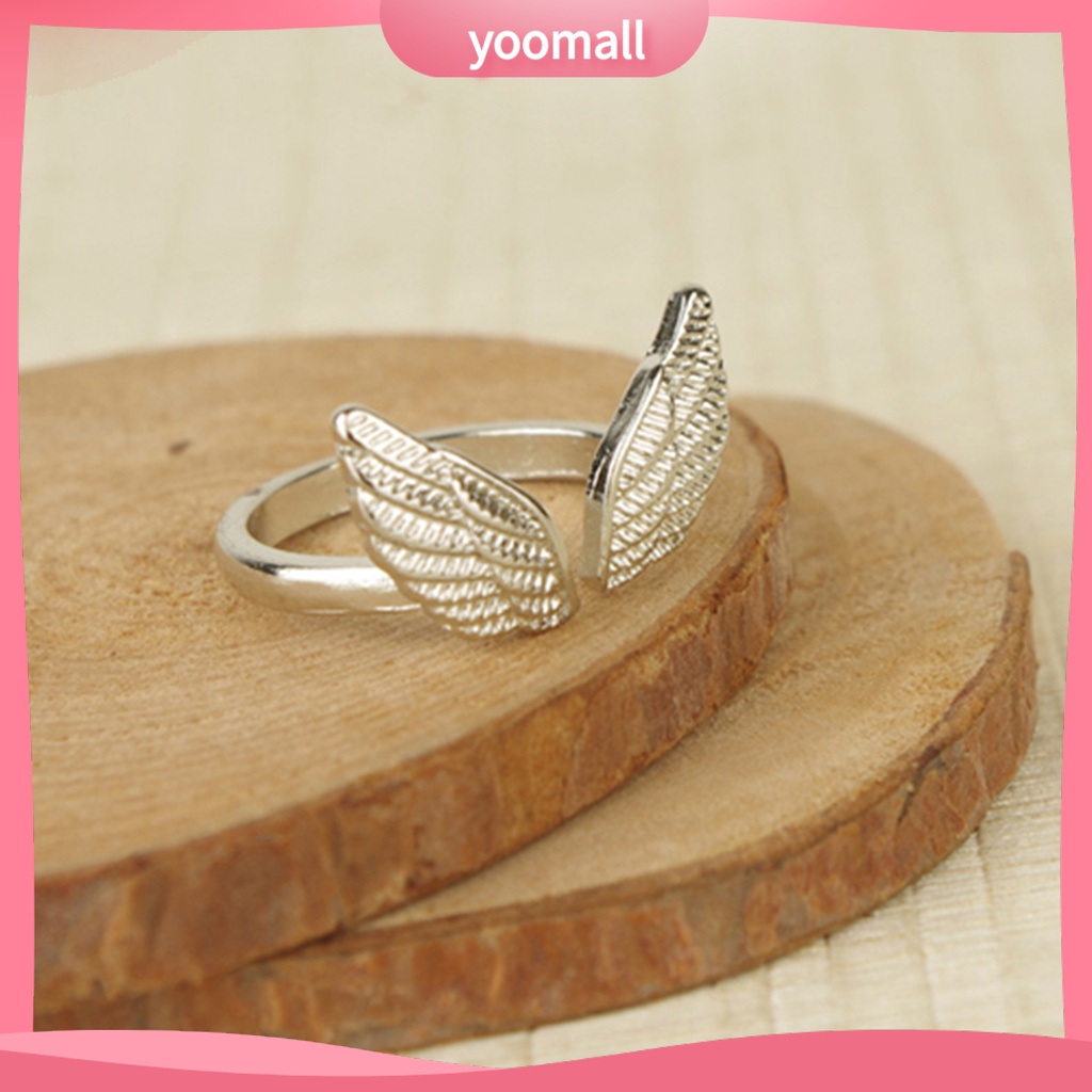 [YM] Nhẫn Hở Hình Cánh Thiên Thần Tinh Tế Thích Hợp Làm Quà Tặng
