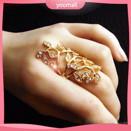 Nhẫn Hình Chiếc Lá Đính Đá Thời Trang Dành Cho Nữ