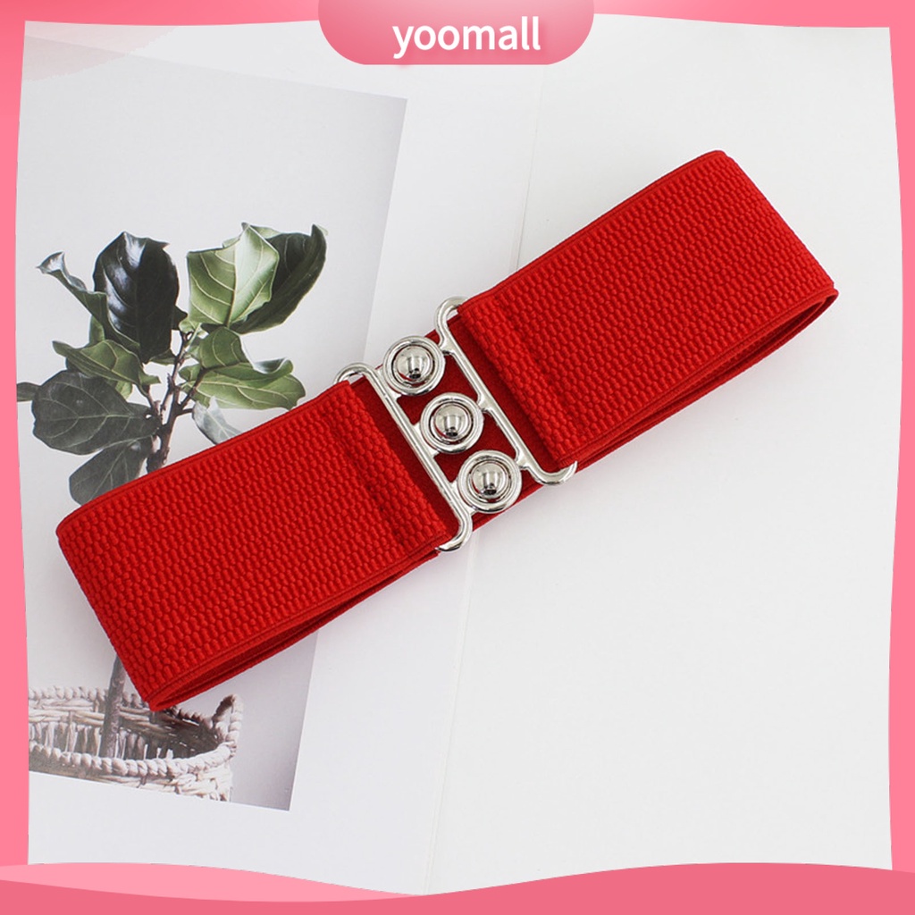 Thắt Lưng Bản Rộng Co Giãn Màu Trơn Điều Chỉnh Được Trang Trí Quần Áo Cho Nữ