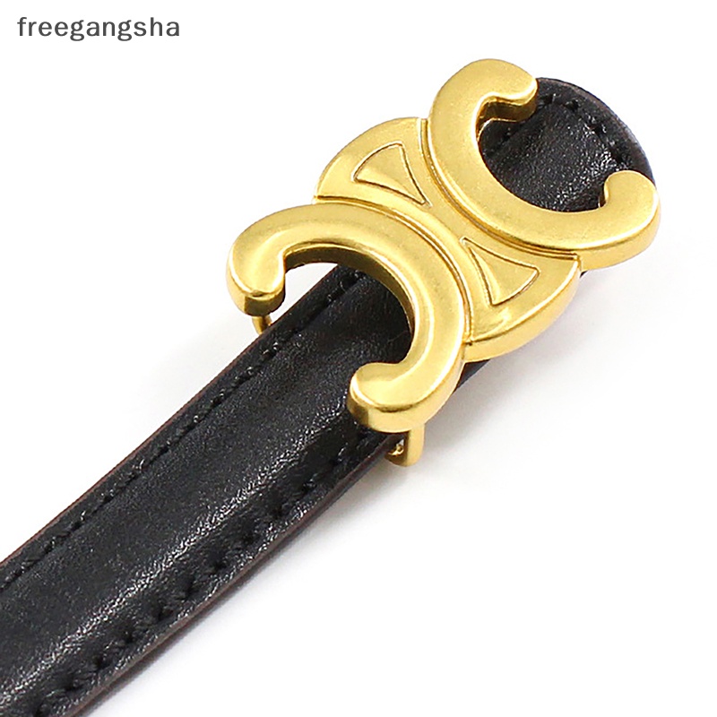 [FREG] New Alloy Buckle Thin Belt For Women Lady PU Leather Adjustable All-match Waist Belts Dress Jeans Pants Decor Straps FDH