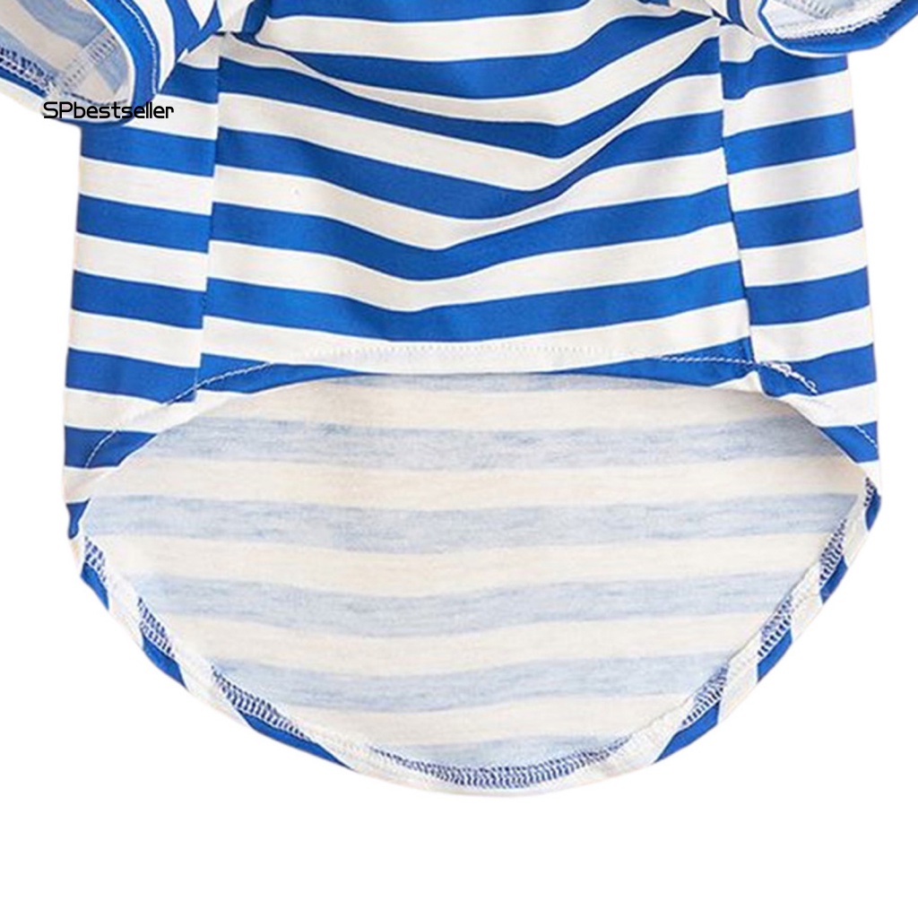 Áo Họa Tiết Sọc Mỏng Màu Xanh Navy Thoải Mái Thời Trang Mùa Hè Cho Thú Cưng