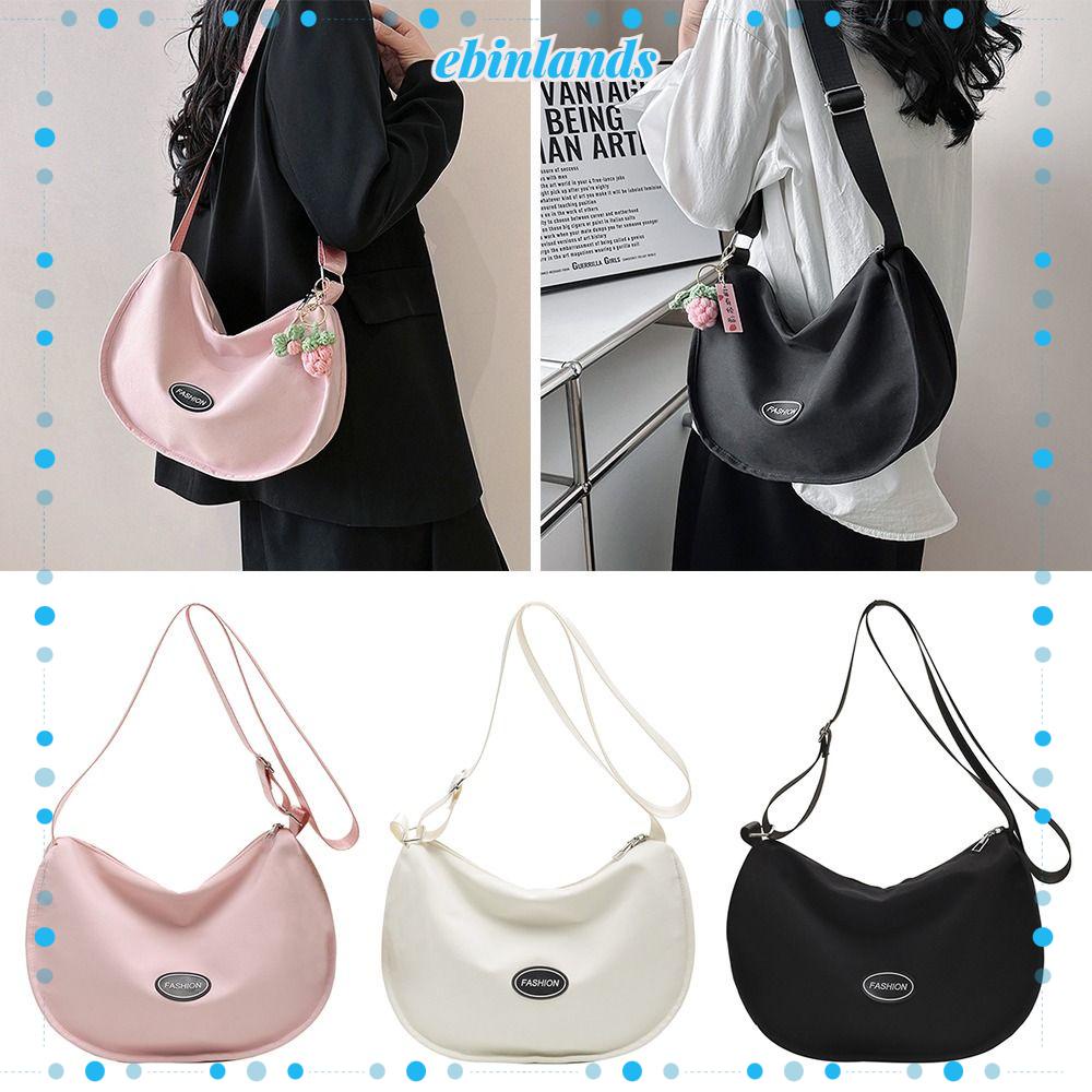 EBINLANDS Túi Đeo Chéo Vải Canvas Màu Sắc Đơn Giản Sức Chứa Lớn Thời Trang Cho Nữ
