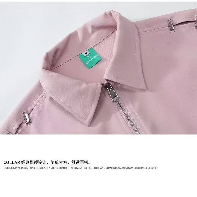 Áo Sơ Mi Tay Ngắn Dáng Rộng Có Khóa Kéo Màu Sắc Đơn Giản Thời Trang Mùa Hè Cho Nam Và Nữ