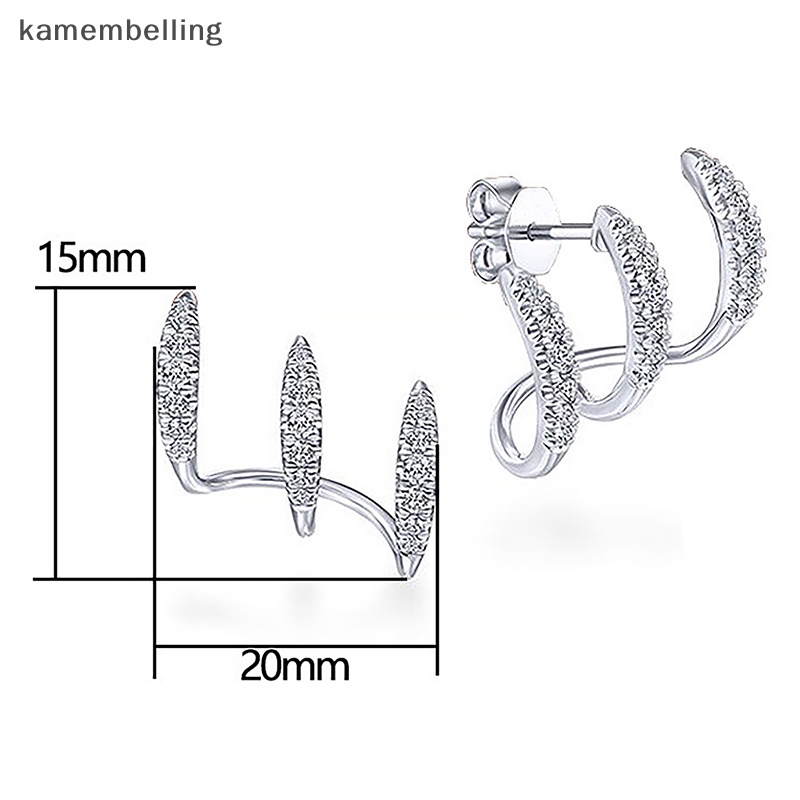 Kamembelling Khuyên Tai Đính Đá Zircon Thời Trang Dự Tiệc Cưới Cho Nữ