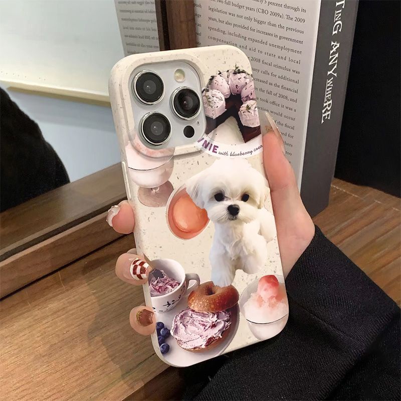 Ốp Điện Thoại Mềm Chống Sốc In Hình Chú Chó Nhỏ Màu Trắng Cho Iphone 14Pro 12Plus 137 11 8