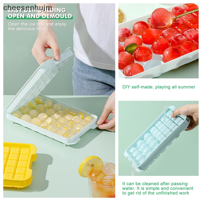 1 Khay Làm Đá Hình Tròn Có Nắp Bằng Nhựa DIY