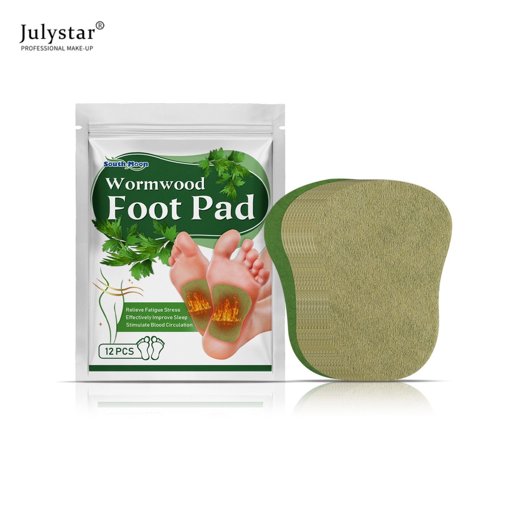 Túi 12 miếng dán chân detox JULYSTAR lưu thông giảm mệt mỏi đẩy lùi độ ẩm thúc đẩy giấc ngủ
