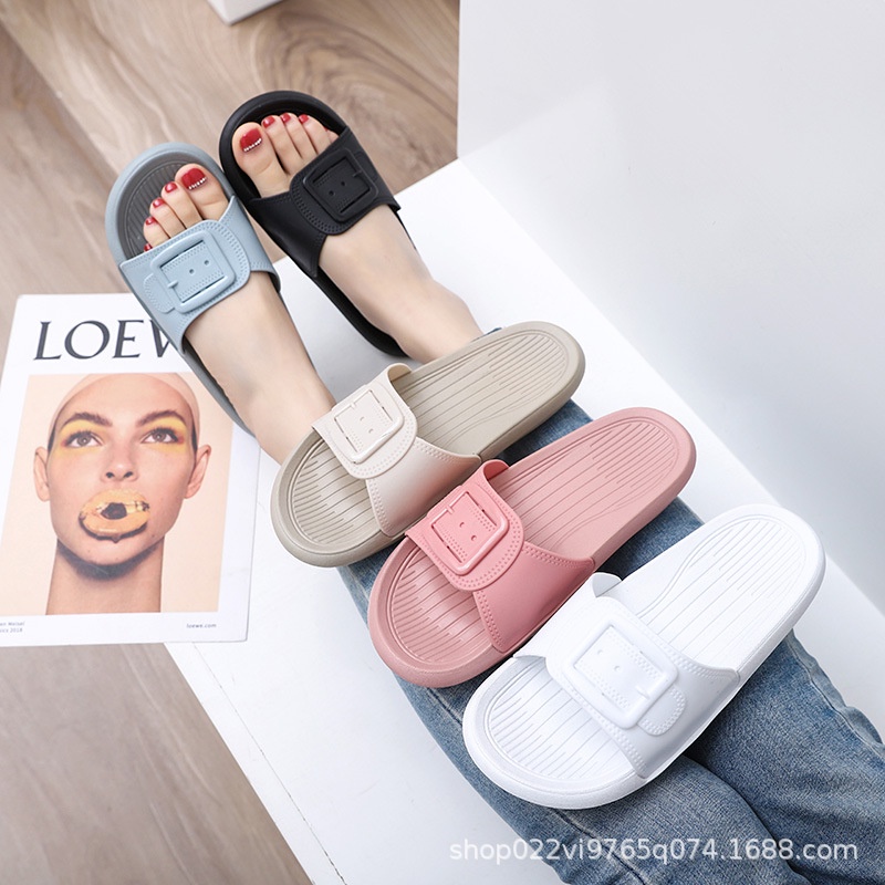 KaBaiQi Dép bánh mì guốc dép giày nữ Màu Sắc Đơn Giản Thoải Mái Cao Gót Chống Trơn Trượt dép đế xuồng 30ZHDLX071323