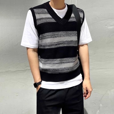 Áo Len Không Tay Cổ Chữ V Thời Trang Hàn Quốc Cho Nam