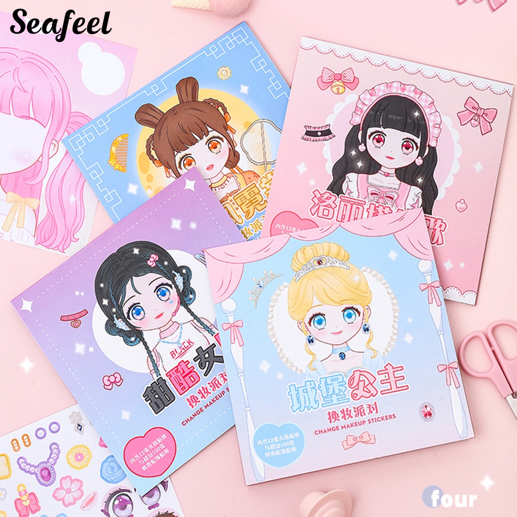 Miếng Dán Tự Dính Họa Tiết Công Chúa Dễ Thương Dùng Làm Quà Tặng DIY