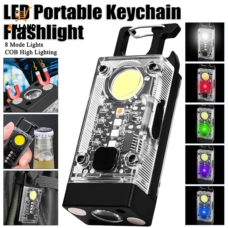 1 Móc Khóa Đèn Pin LED Mini Sử Dụng Năng Lượng Mặt Trời Chống Nước Đa Năng Có Thể Điều Chỉnh Siêu Sáng