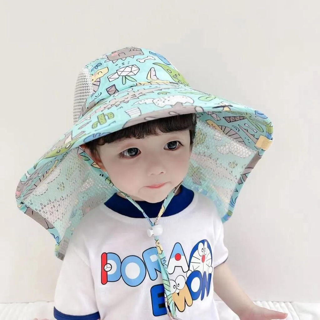 Mũ Tai Bèo Chống Nắng Phối Lưới Thoáng Khí Thời Trang Đi Biển Mùa Hè Cho Bé