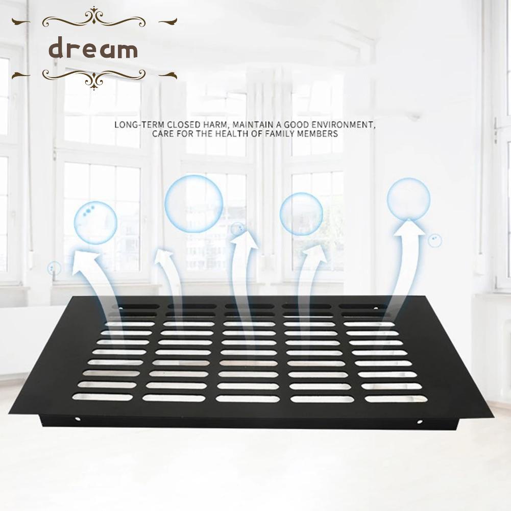 【DREAMLIFE】Air Vent Grille 100mm 150-400mm 150mm-400mm 1pc Aluminum Alloy Black Duct