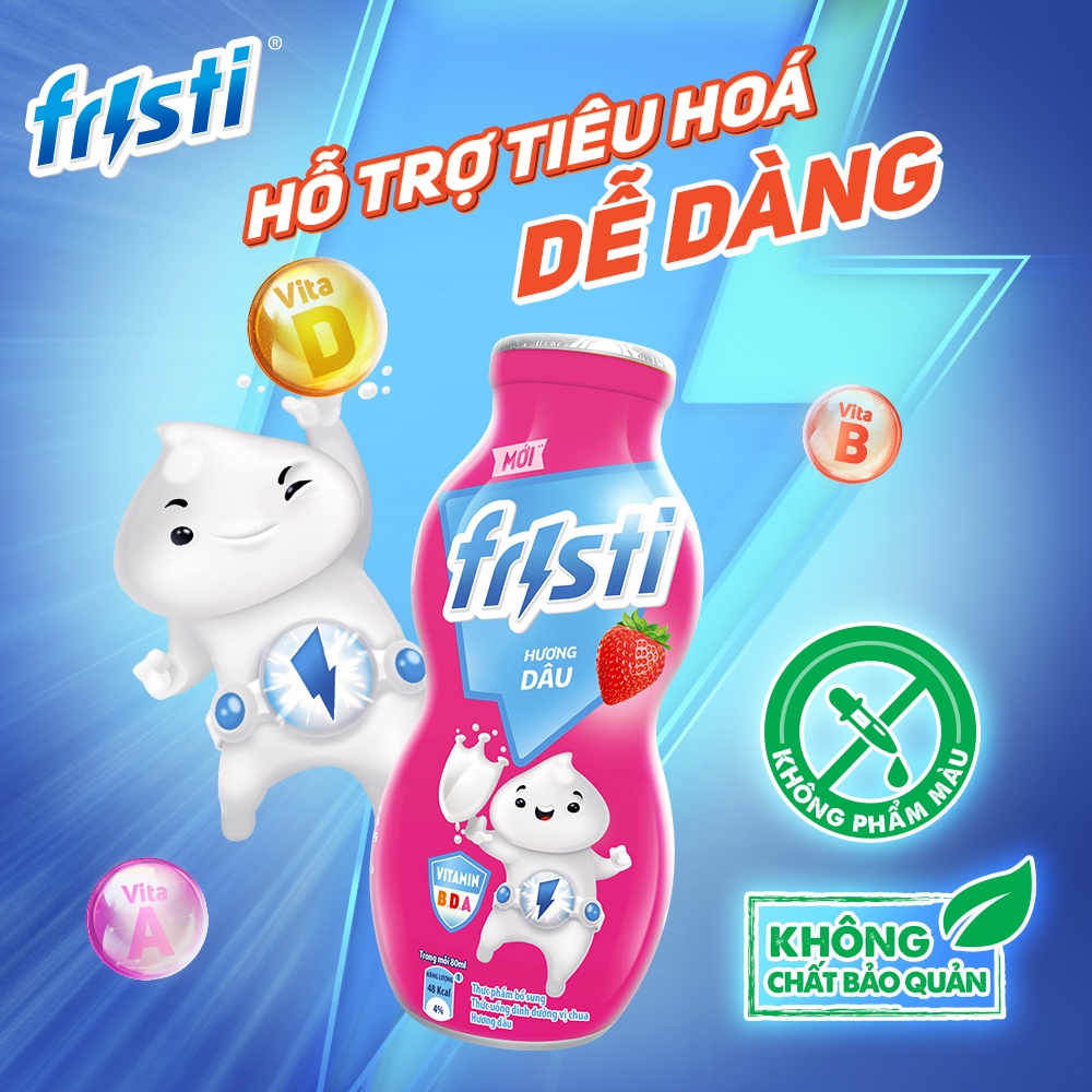 Thùng 48 Chai Sữa chua uống Fristi vị dâu 80ml/chai