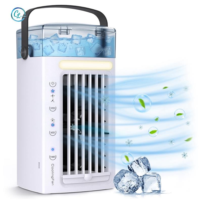 1 Quạt Điều Hòa Không Khí Để Bàn 3 Trong 1 Tích Hợp Đèn LED 3 Tốc Độ Và 7 Màu Cho Phòng Ngủ