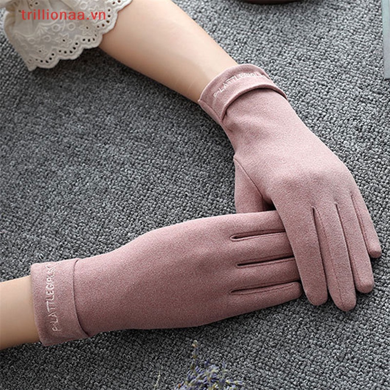 Găng Tay Lái Xe Chống Gió Giữ Ấm Mùa Đông Có Thể Chạm Màn Hình Cảm Ứng Dành Cho Nữ