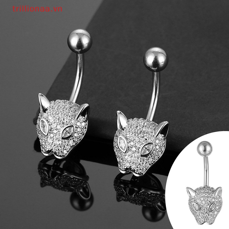 Khuyên Rốn Họa Tiết Da Báo Đính Đá Cá Tính