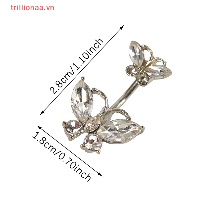 Khuyên Rốn Hình Bướm Đính Đá Pha Lê Gợi Cảm Thời Trang Cho Nữ
