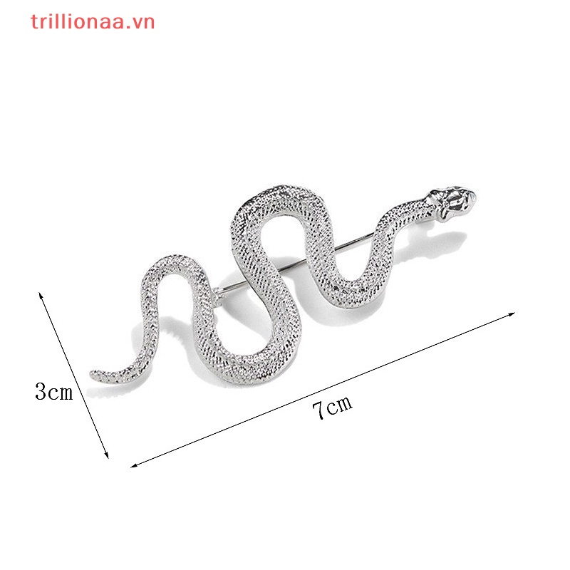 Trillionaa Ghim Cài Áo Kim Loại Hình Rắn Màu Vàng Phong Cách Vintage Độc Đáo Thời Trang