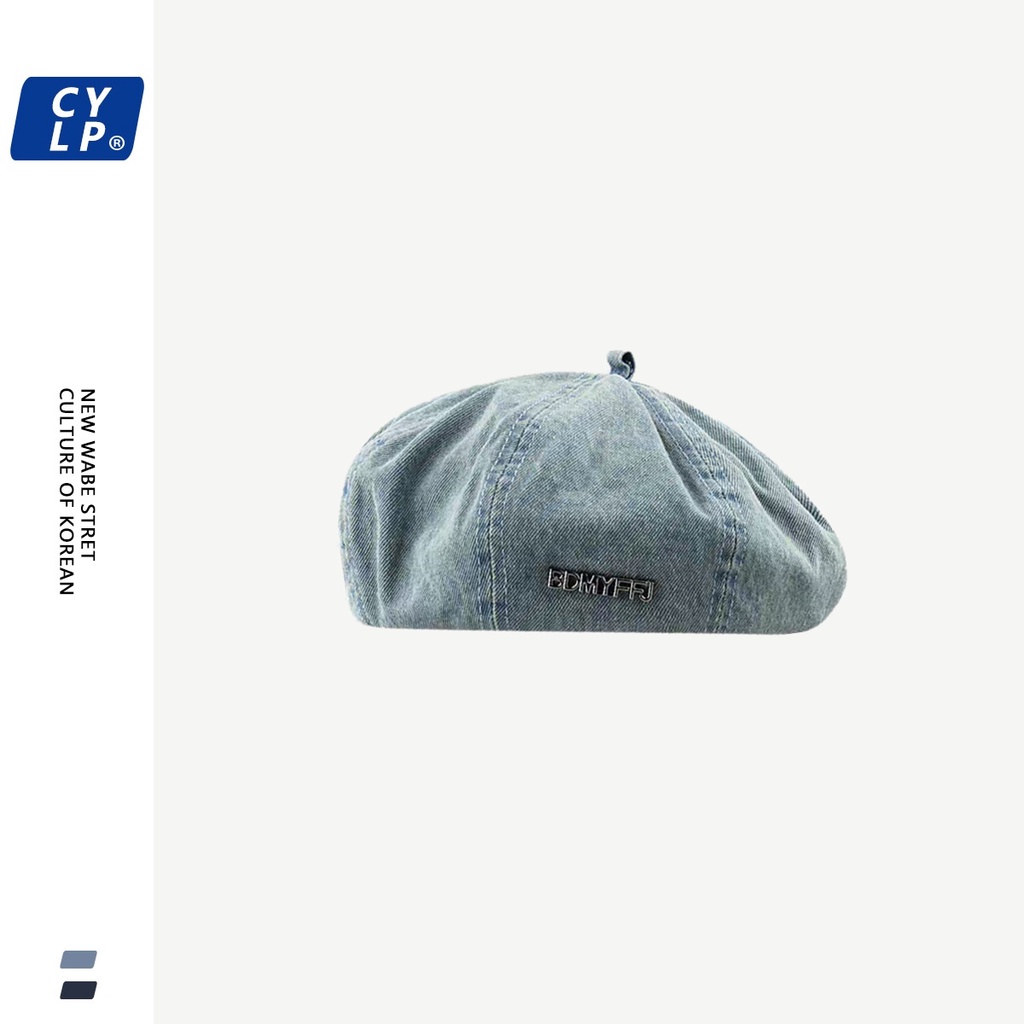 Mũ Beret Denim Thời Trang Nữ Retro