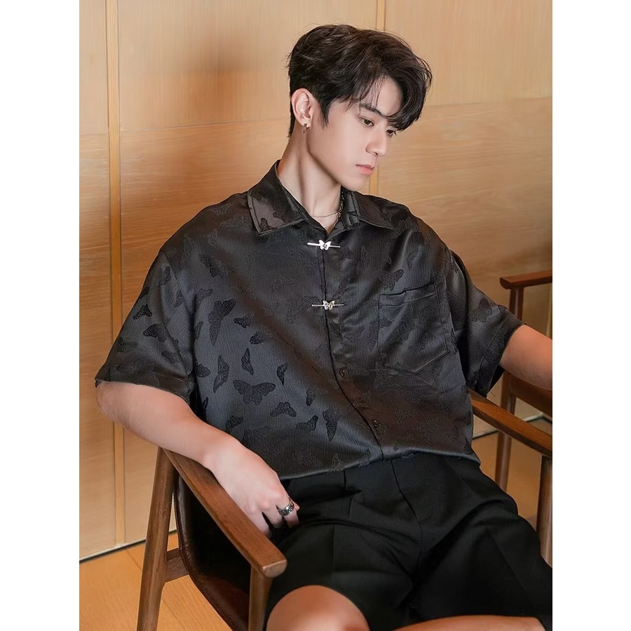 Áo Sơ Mi Tay Lửng Màu Trơn Thời Trang Mùa Hè Trẻ Trung Dành Cho Nam