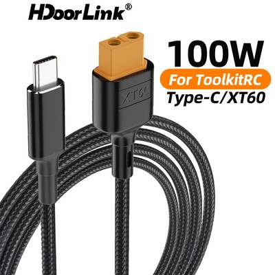 Cáp sạc HdoorLink Type-C sang XT60 Đầu nối USB-C sang XT60 Cáp sạc PD 100W Dây sạc nhanh cho Bộ công cụRC M4Q M6D M7 M9 Fatshark Skyzone FPV