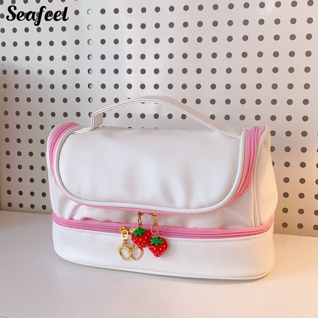 Túi Đựng Bút Chì Hai Lớp Chống Bụi In Họa Tiết Thỏ Đáng Yêu