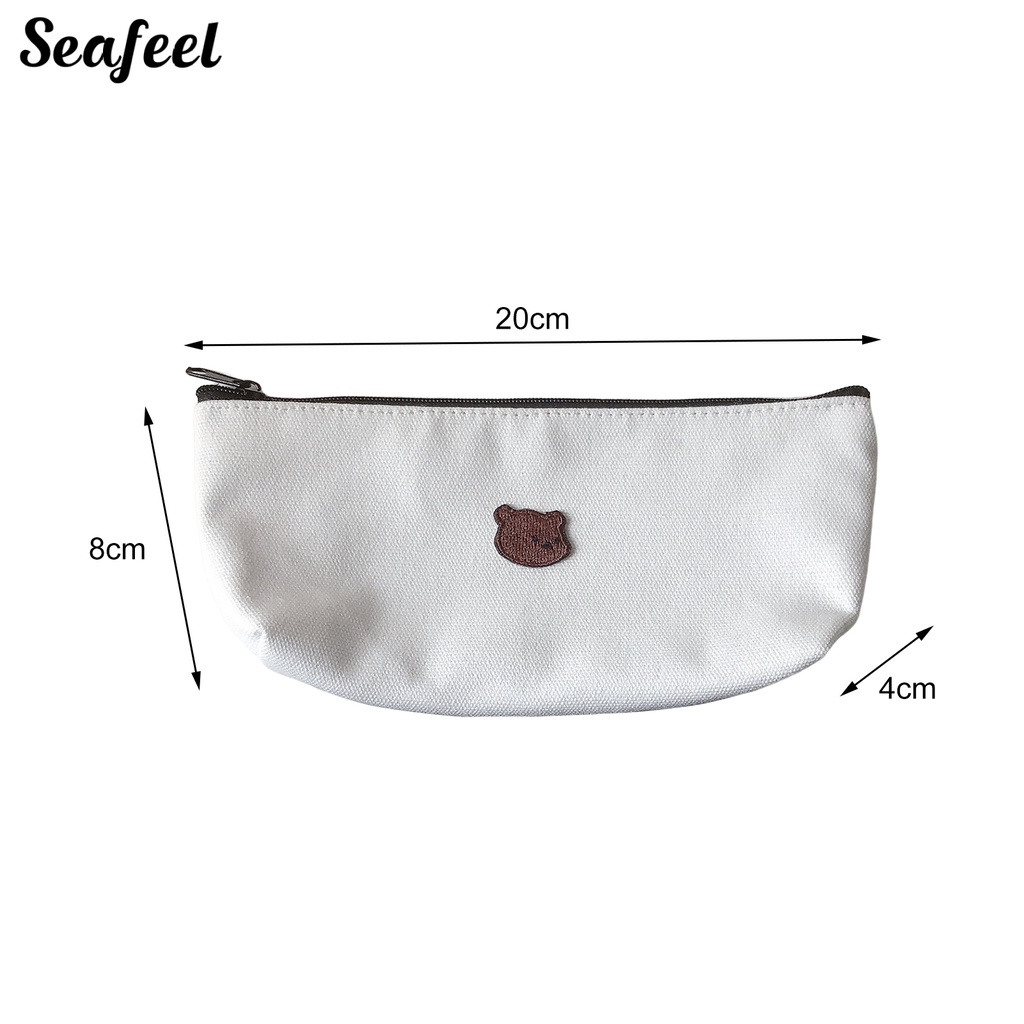 Túi Đựng Bút Chì Cỡ Lớn Chống Bụi Thêu Hình Gấu Dễ Thương Cho Cặp Đôi