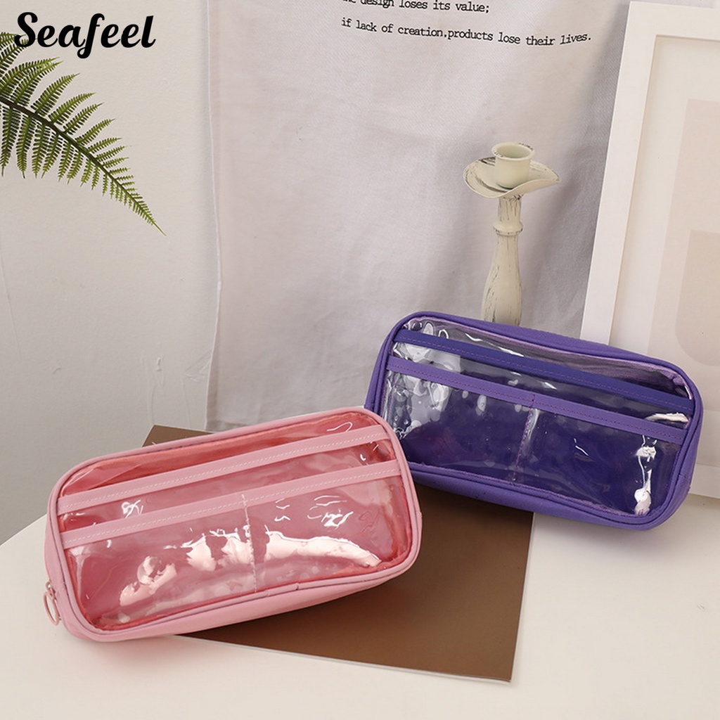 Bóp Viết Trong Suốt Có Khóa Kéo Dung Tích Lớn Tiện Dụng