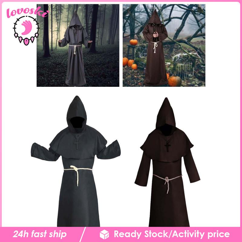 Áo Choàng Hóa Trang Phù Thủy Phong Cách Gothic Thời Trung Cổ Cho Nam Và Nữ