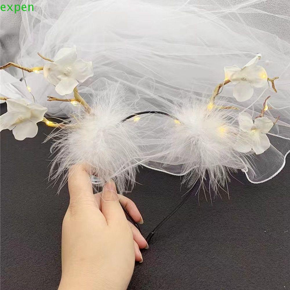 Băng Đô Cài Tóc Hình Tuần Lộc Giáng Sinh Có Đèn LED Dễ Thương Cho Bé Gái