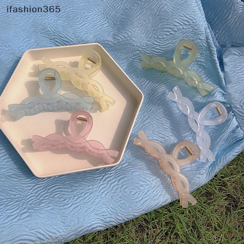 Kẹp Tóc Càng Cua Bằng Nhựa Màu Trơn Cỡ Lớn Thời Trang Cho Nữ ifashion365