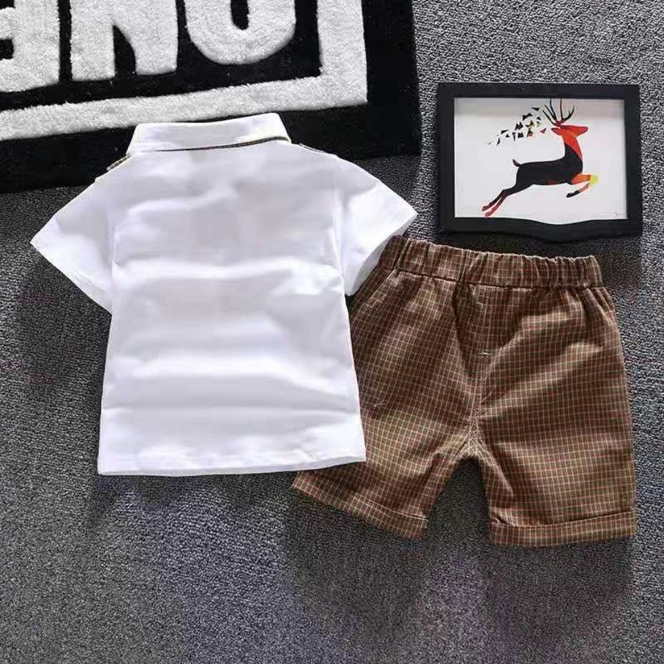 Set Áo Thun Ngắn Tay Và Quần Yếm Thời Trang Mùa Hè Cho Bé Trai 1-3 - 5 Tuổi